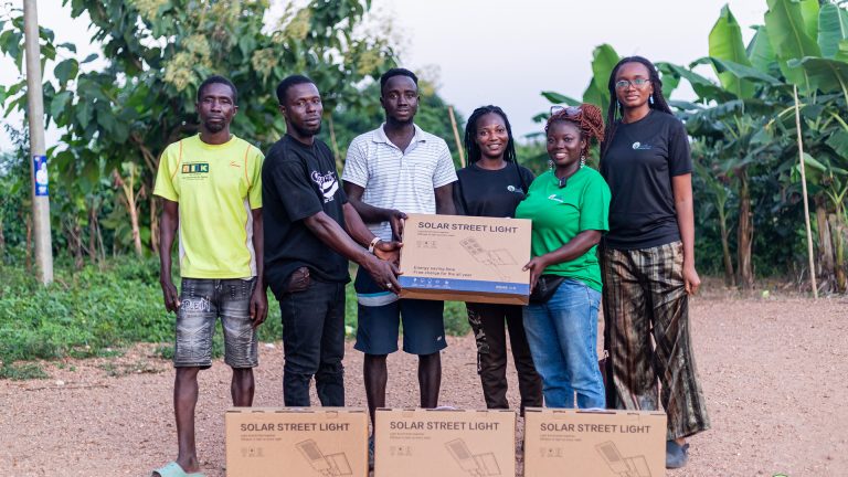 Odeibea Foundation donating solar lights to Twumwaase Community